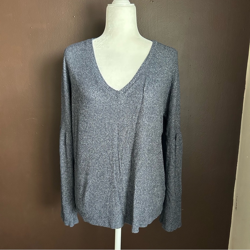 Lucky Brand size Large Long Bell Sleeves Blue Marl